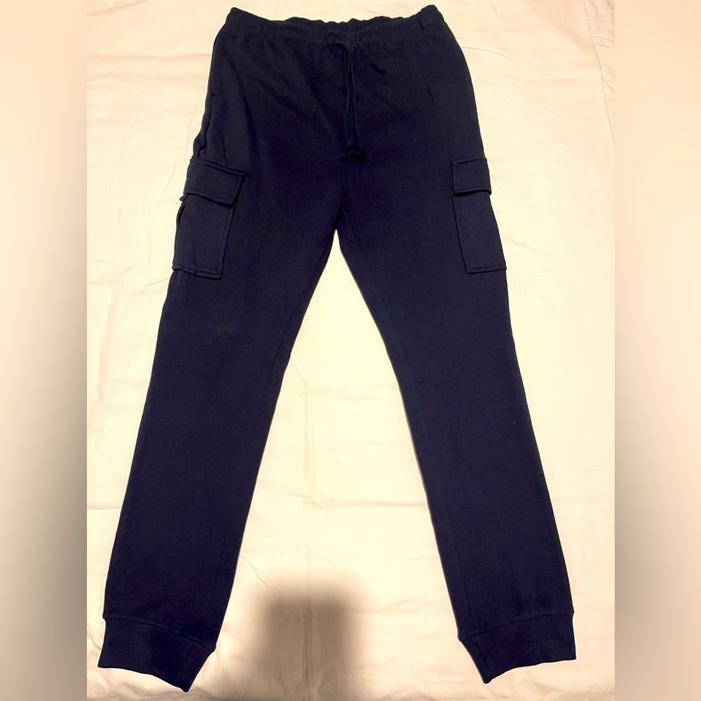 NWOT Unisex drawstring Jogging pants, size large, color blue